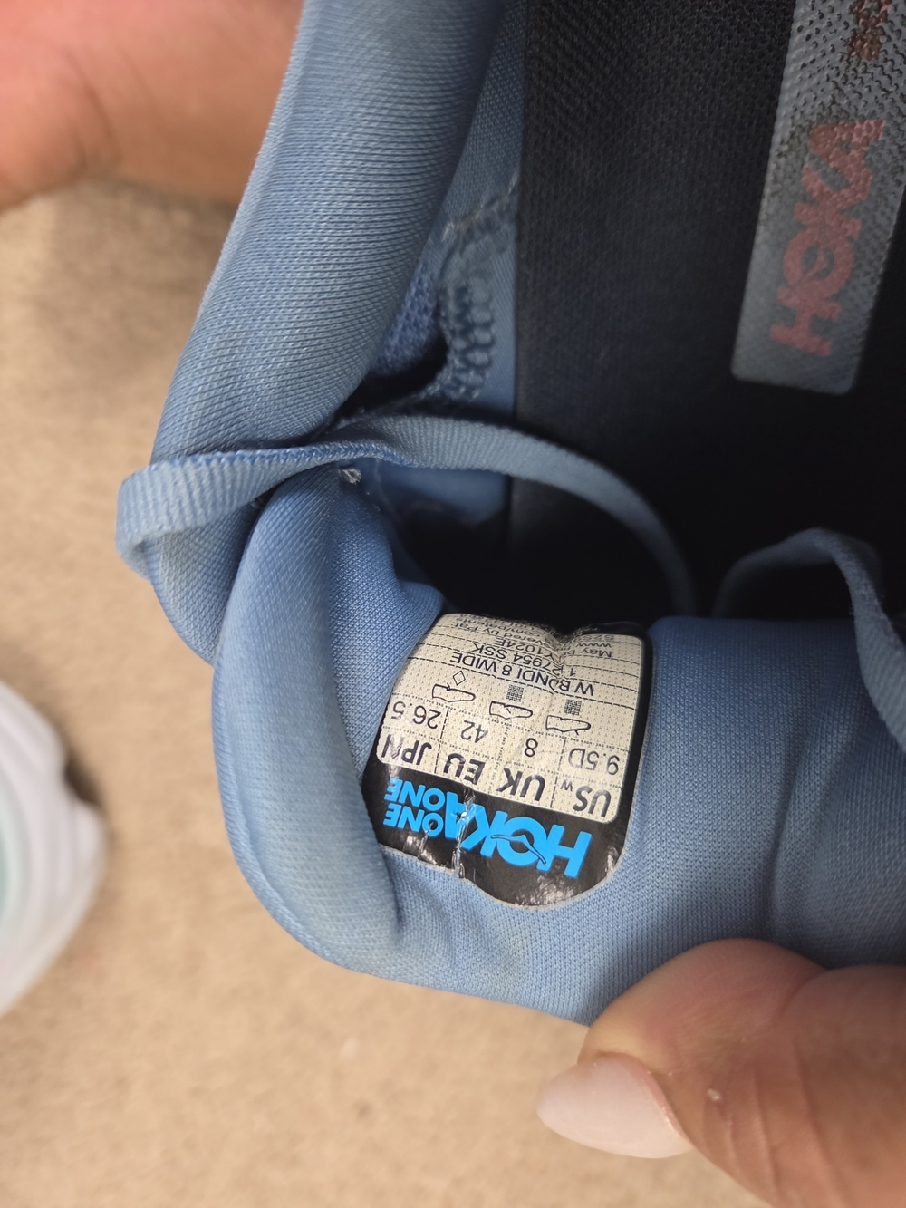 Hoka Men’s Blue Athletic Shoes with Pink Logo - Picture 5 of 7